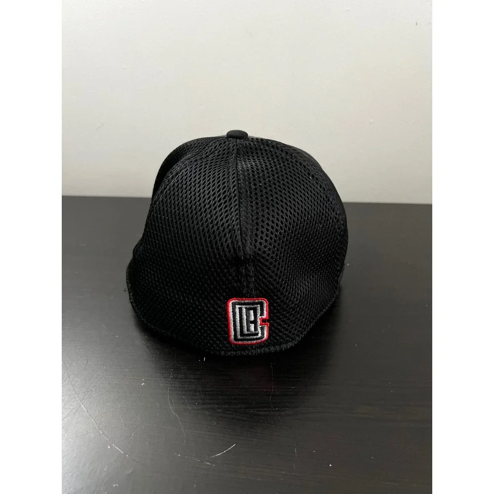 New Era 39THIRTY LA Clippers Hat Small Medium Black Charcoal Mesh  Fit Cap